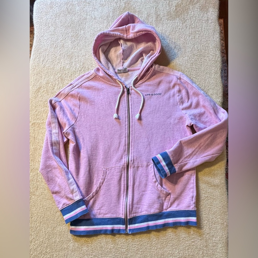 Life Is Good Pink Zip-Up Hoodie